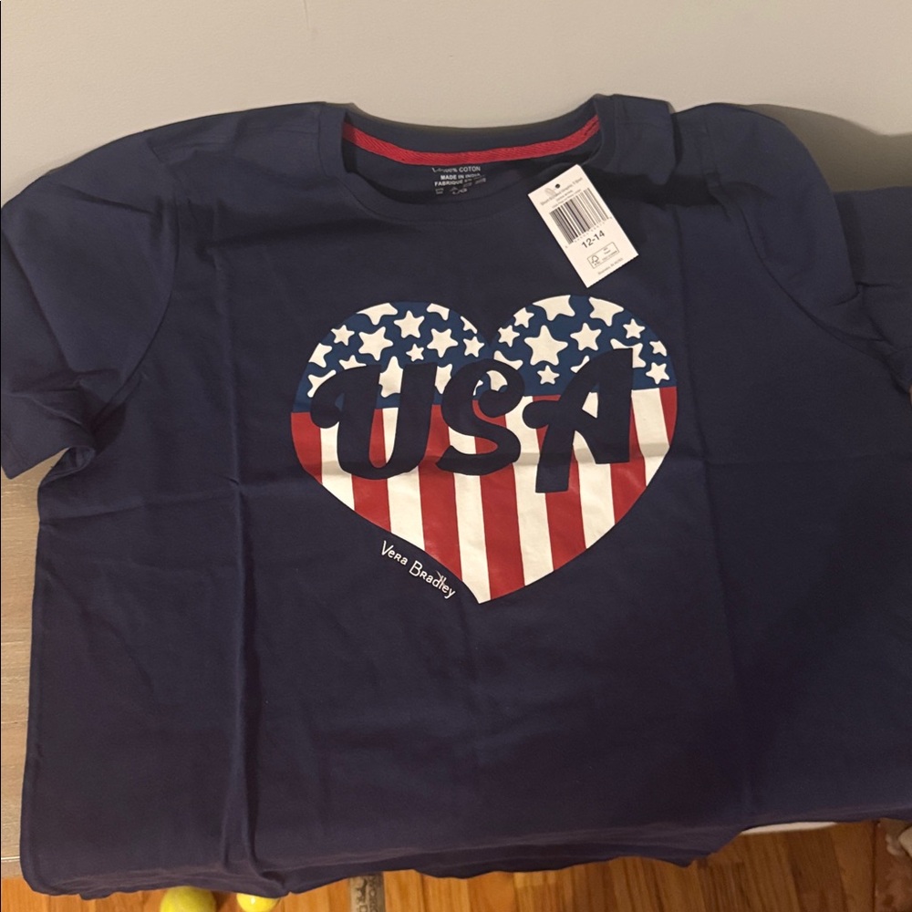 Vera Bradley USA Heart Flag T Shirt